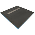 1000 x 1000 x 30mm Linear Wetroom Shower Tray Kit with Drain & Choice of Grate