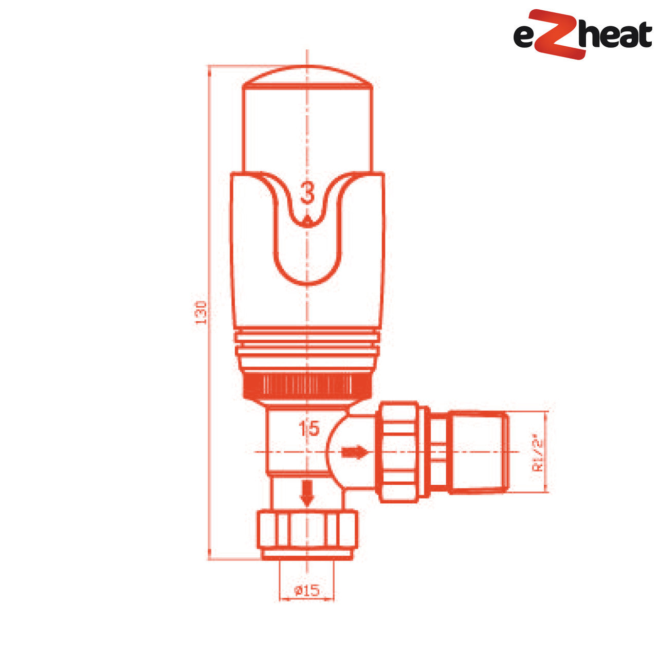 Thermostatic TRV Angled Radiator Valves 1/2" x 15mm Lockshield Pack (White & Chrome)
