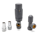 THERMOSTATIC TRV ANGLED RADIATOR VALVES 1/2" X 15MM LOCKSHIELD PACK (ANTHRACITE) (ATRVK10A)