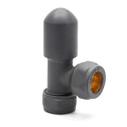 Thermostatic TRV Angled Radiator Valves 1/2" x 15mm Lockshield Pack (Anthracite)