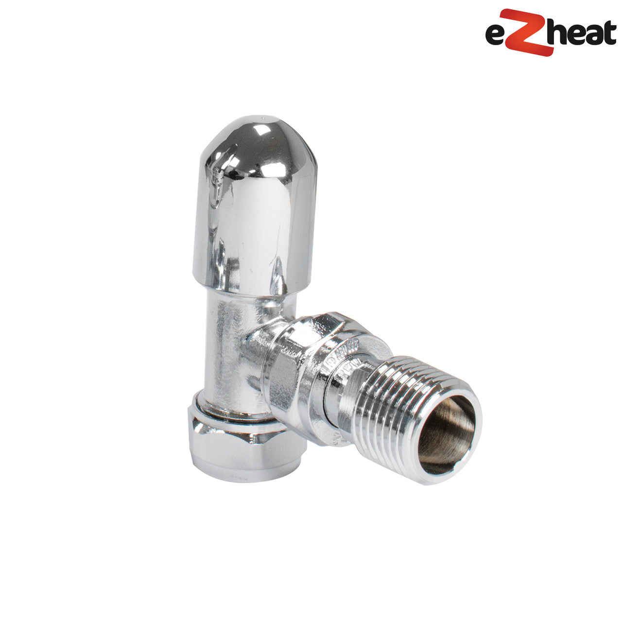 Thermostatic TRV Angled Radiator Valves 1/2" x 15mm Lockshield Pack (Chrome)