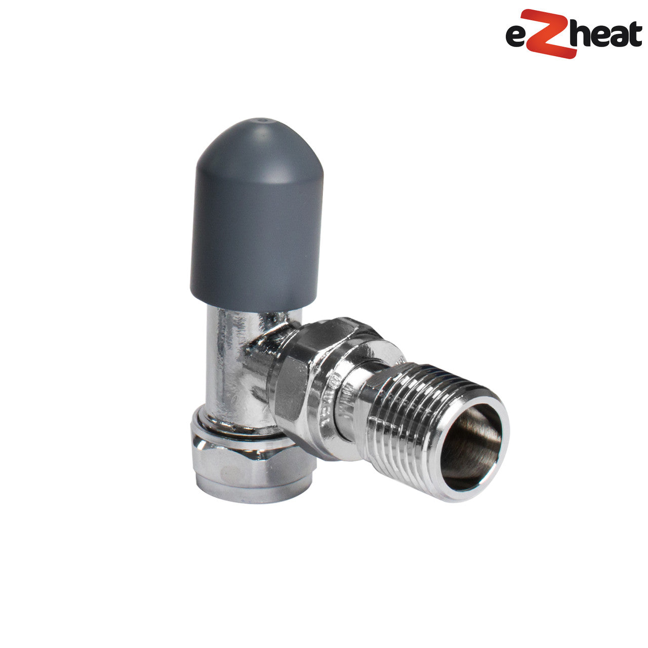 Thermostatic TRV Angled Radiator Valves 1/2" x 15mm Lockshield Pack (Slate Grey)