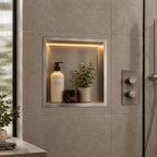 Brushed Stainless Steel Shower Niche with LED Light Colour Option