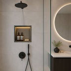 Gunmetal Stainless Steel Shower Niche with LED Light Colour Option