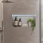 Brushed Stainless Steel Shower Niche with LED Light Colour Option