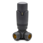 THERMOSTATIC TRV CORNER RADIATOR VALVES 1/2" X 15MM LOCKSHIELD PACK (ANTHRACITE) (CTRVK10A)