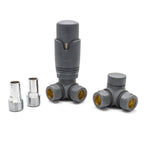 THERMOSTATIC TRV CORNER RADIATOR VALVES 1/2" X 15MM LOCKSHIELD PACK (ANTHRACITE) (CTRVK10A)