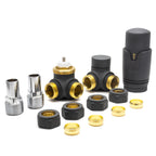 THERMOSTATIC TRV CORNER RADIATOR VALVES 1/2" X 15MM LOCKSHIELD PACK (ANTHRACITE) (CTRVK10A)