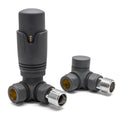 THERMOSTATIC TRV CORNER RADIATOR VALVES 1/2" X 15MM LOCKSHIELD PACK (ANTHRACITE) (CTRVK10A)