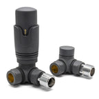 THERMOSTATIC TRV CORNER RADIATOR VALVES 1/2" X 15MM LOCKSHIELD PACK (ANTHRACITE) (CTRVK10A)