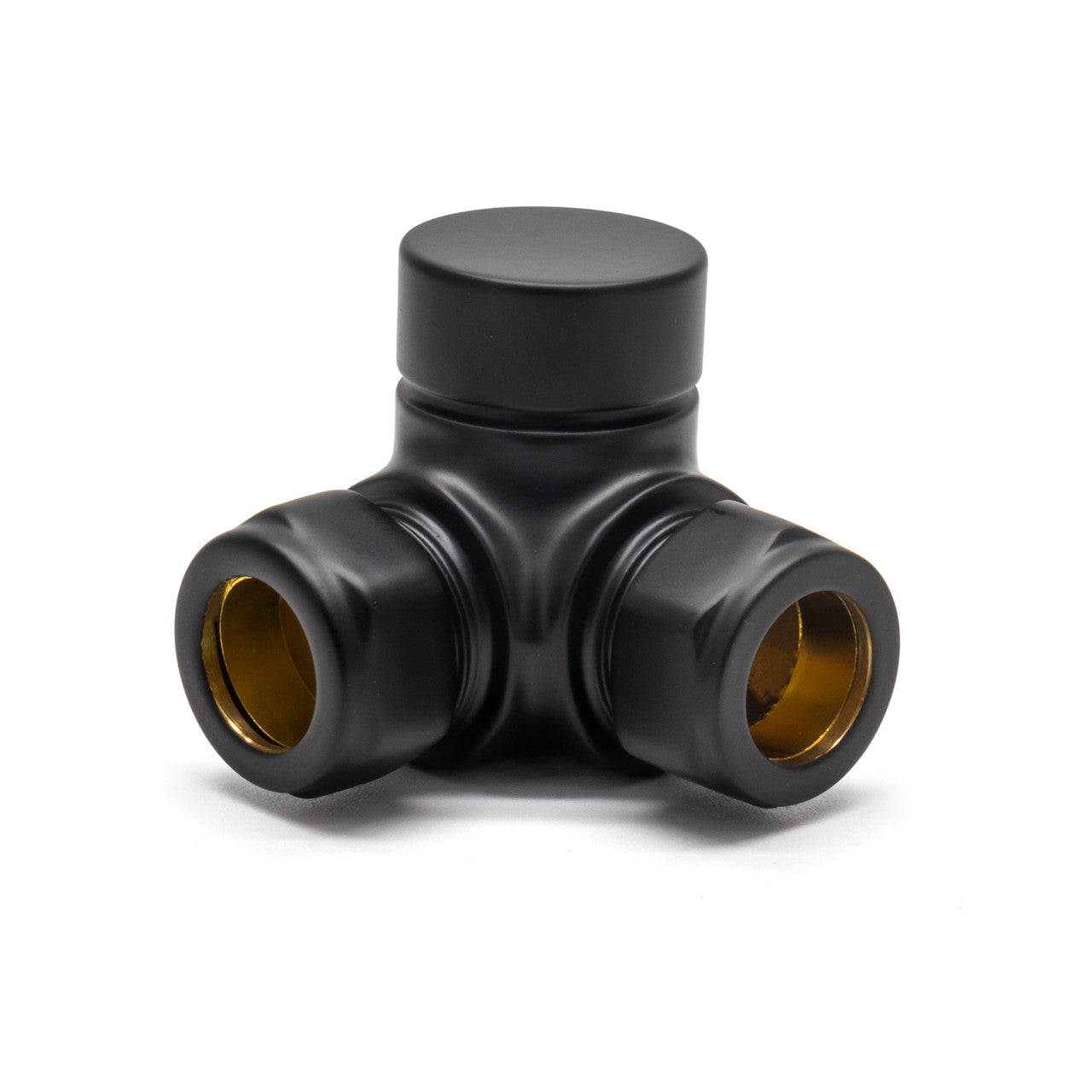  THERMOSTATIC TRV CORNER RADIATOR VALVES 1/2" X 15MM LOCKSHIELD PACK (MATTE BLACK))