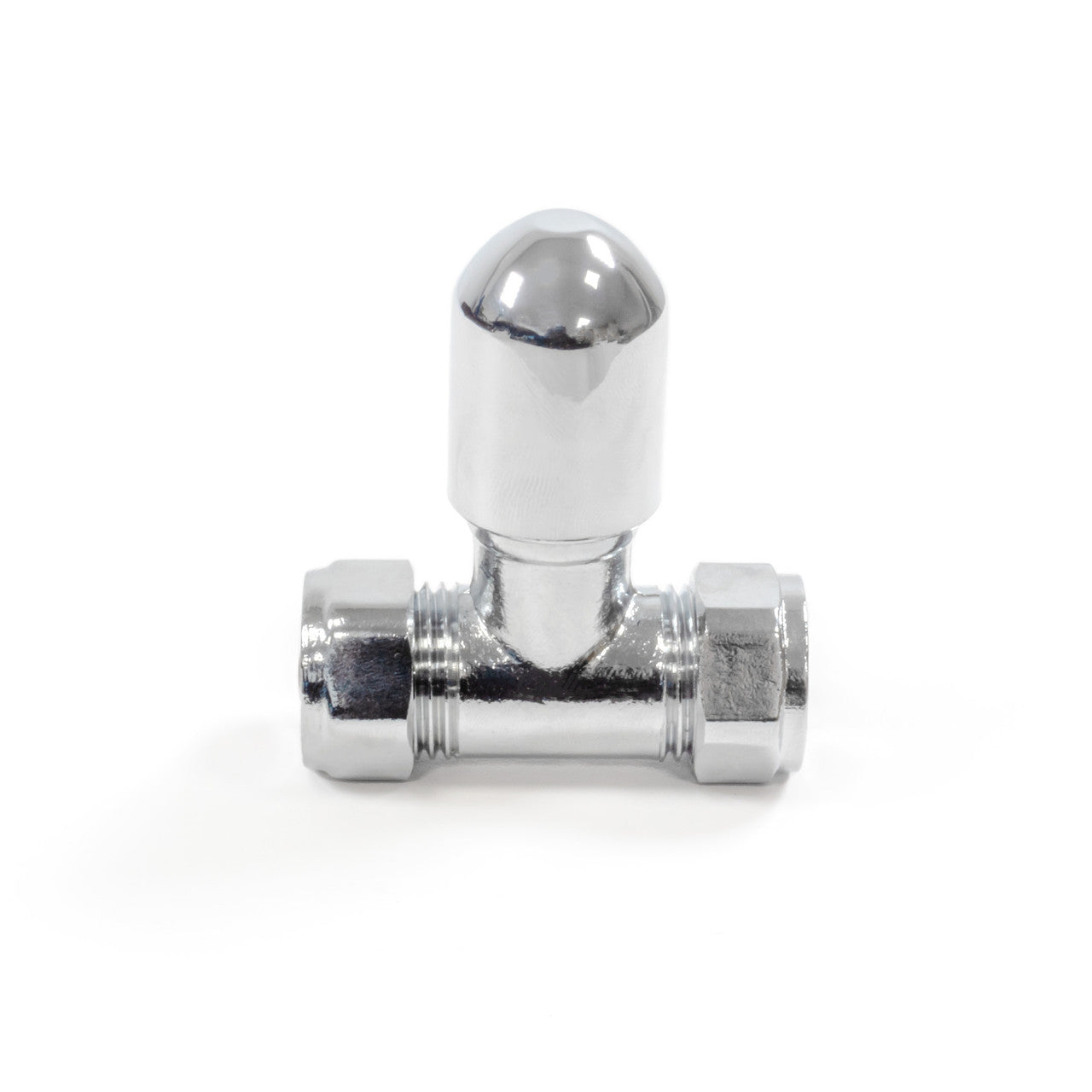 Thermostatic TRV Straight Radiator Valves 1/2" x 15mm Lockshield Pack (Chrome)