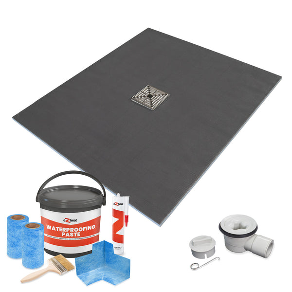 Wet room Shower Tray Kit with Tanking Kit