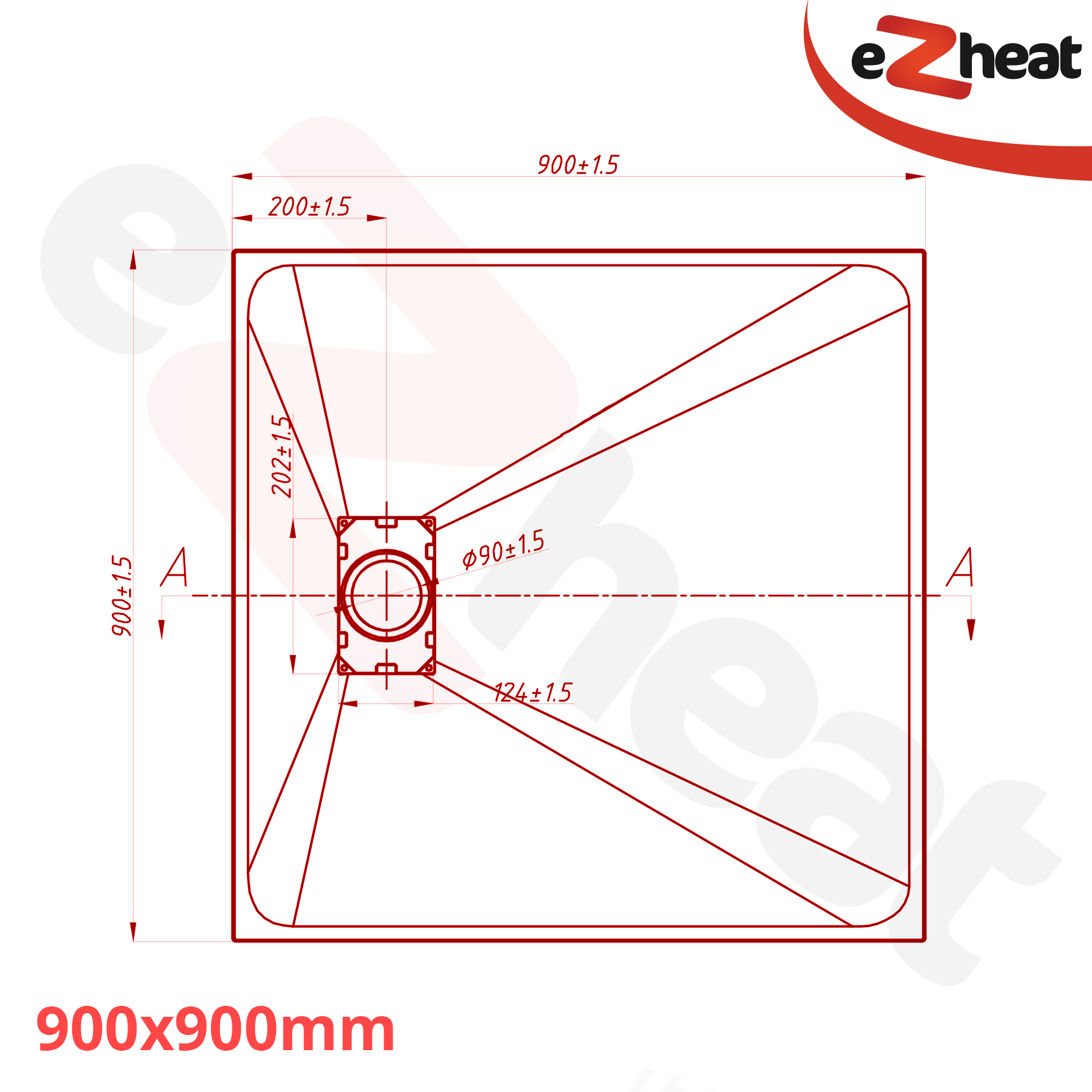 Grey SMC Shower Trays with Solid Holes Drain Cover