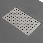 Grey SMC Shower Trays with Stainless Steel Drain Cover