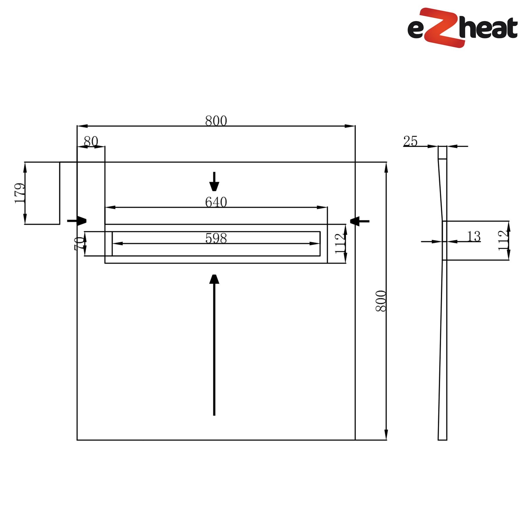 Linear Wetroom Shower Tray with Choice of Grate - Black