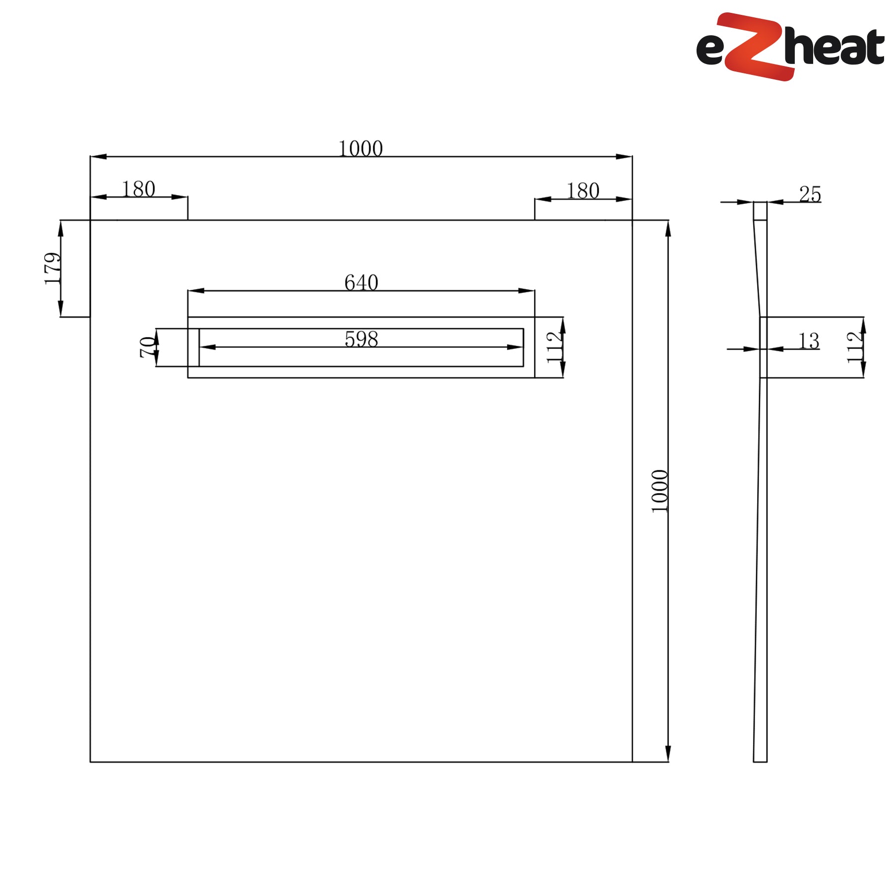 Linear Wetroom Shower Tray with Choice of Grate - Gold
