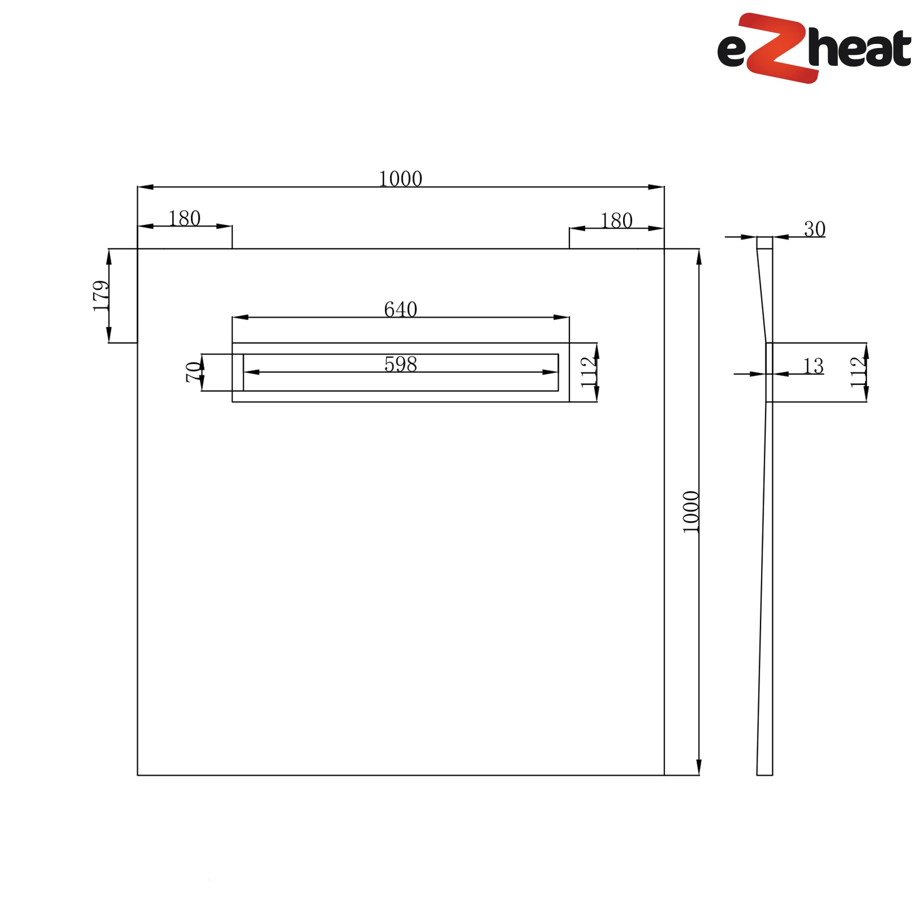 Linear Wetroom Shower Tray with Choice of Grate - Gold
