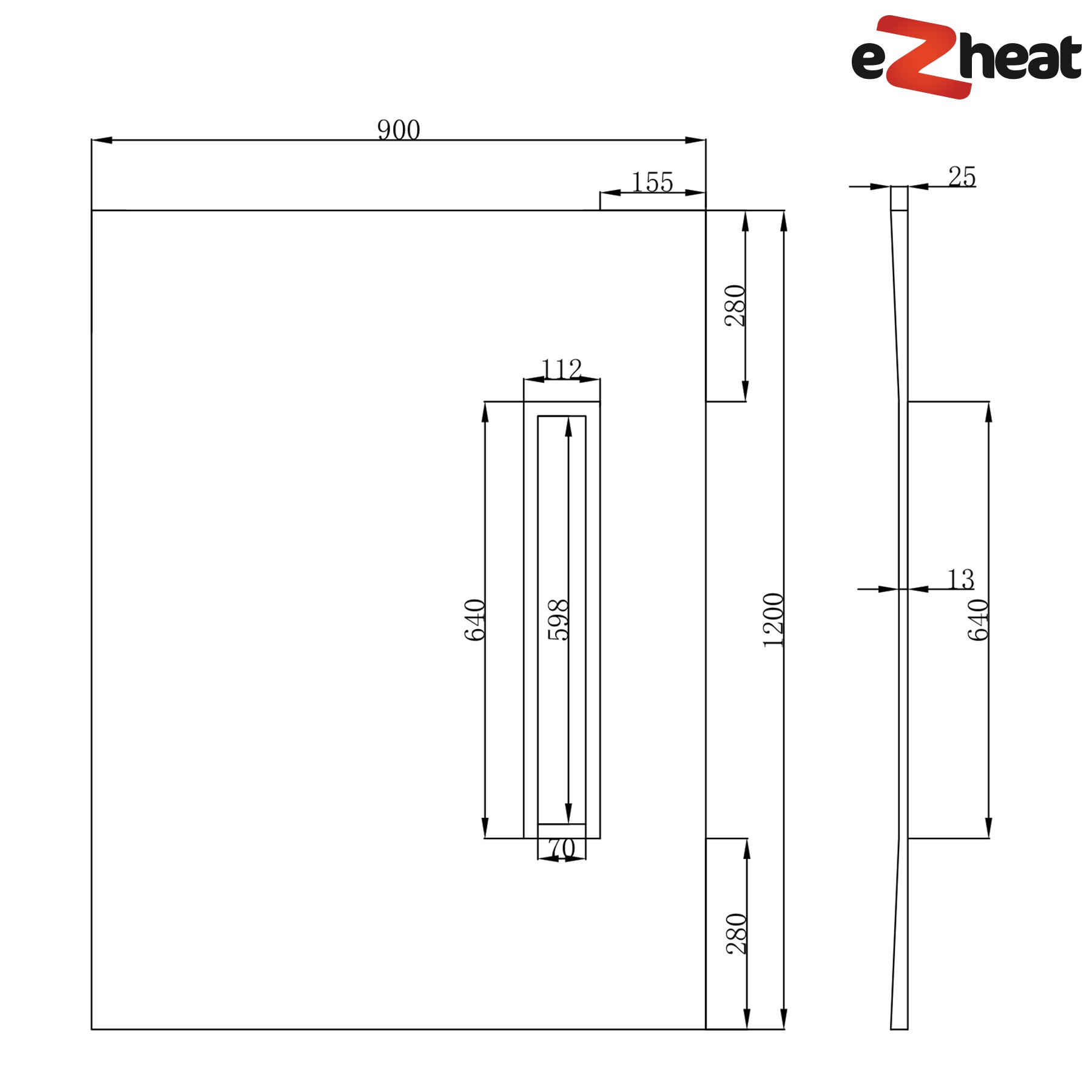 Shower Tray with Linear Drain - Longside Drain Position - Gold