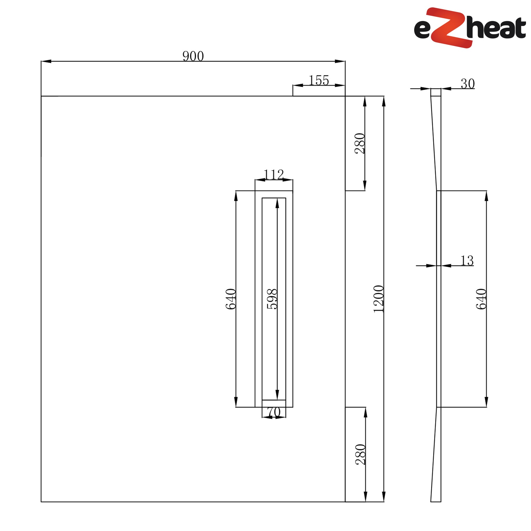 Shower Tray with Linear Drain - Longside Drain Position