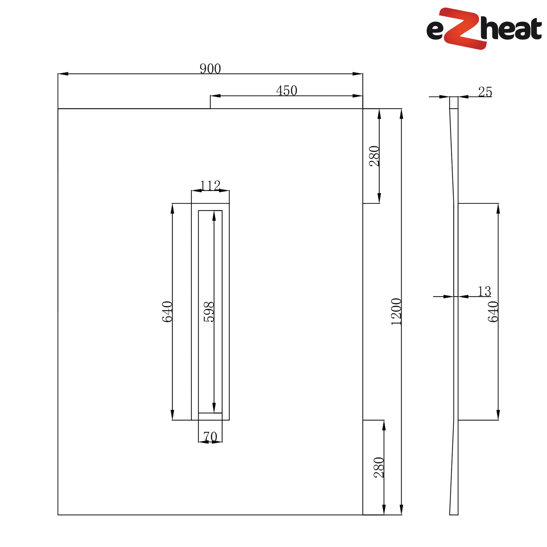 Shower Tray with Linear Drain - Centre Drain Position - Gold