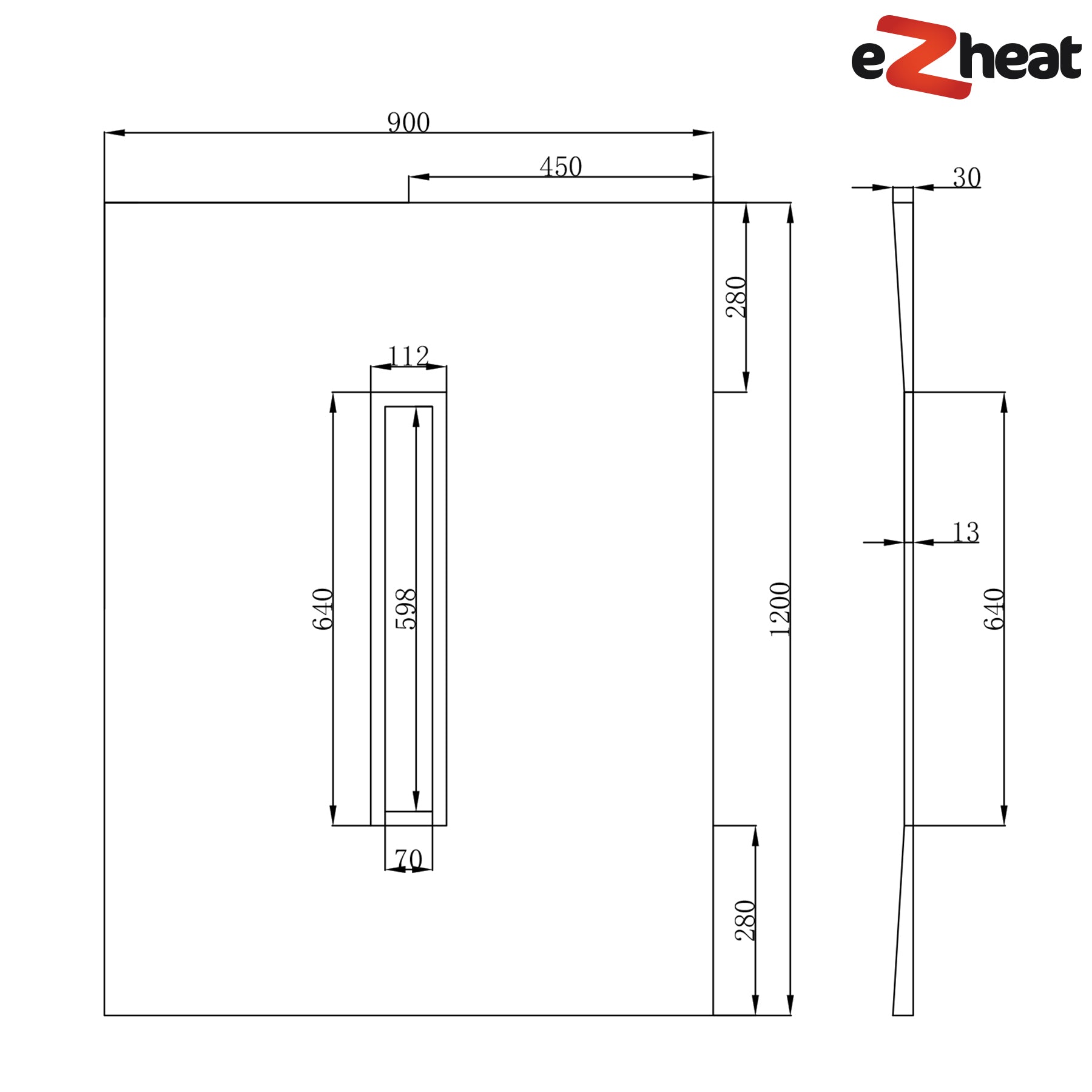 Shower Tray with Linear Drain - Centre Drain Position - Gold