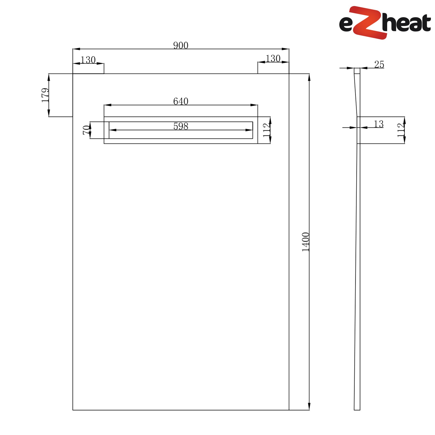 Linear Wetroom Shower Tray - Tile On With Waste and Choice of Grate Style XPS