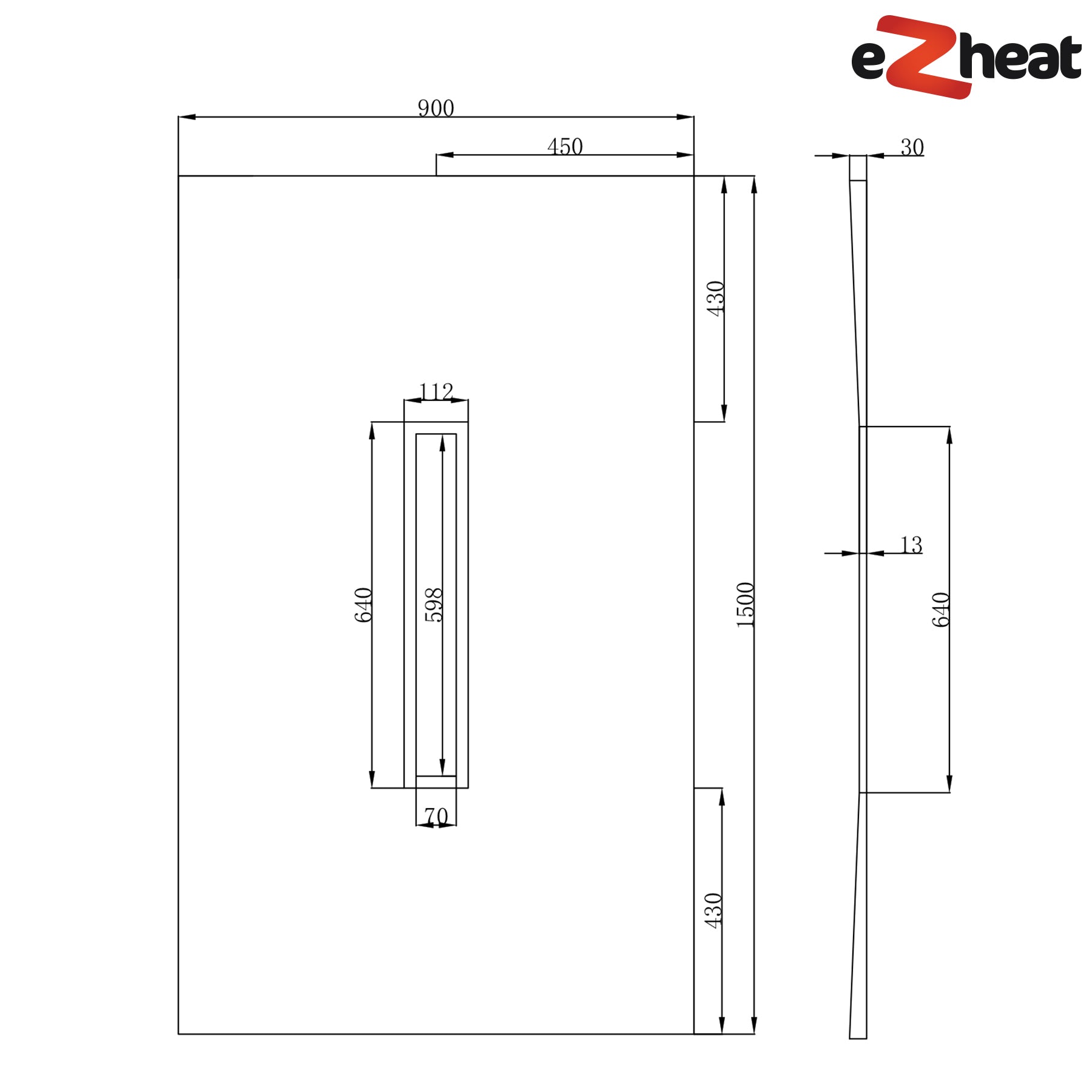 Shower Tray with Linear Drain - Centre Drain Position
