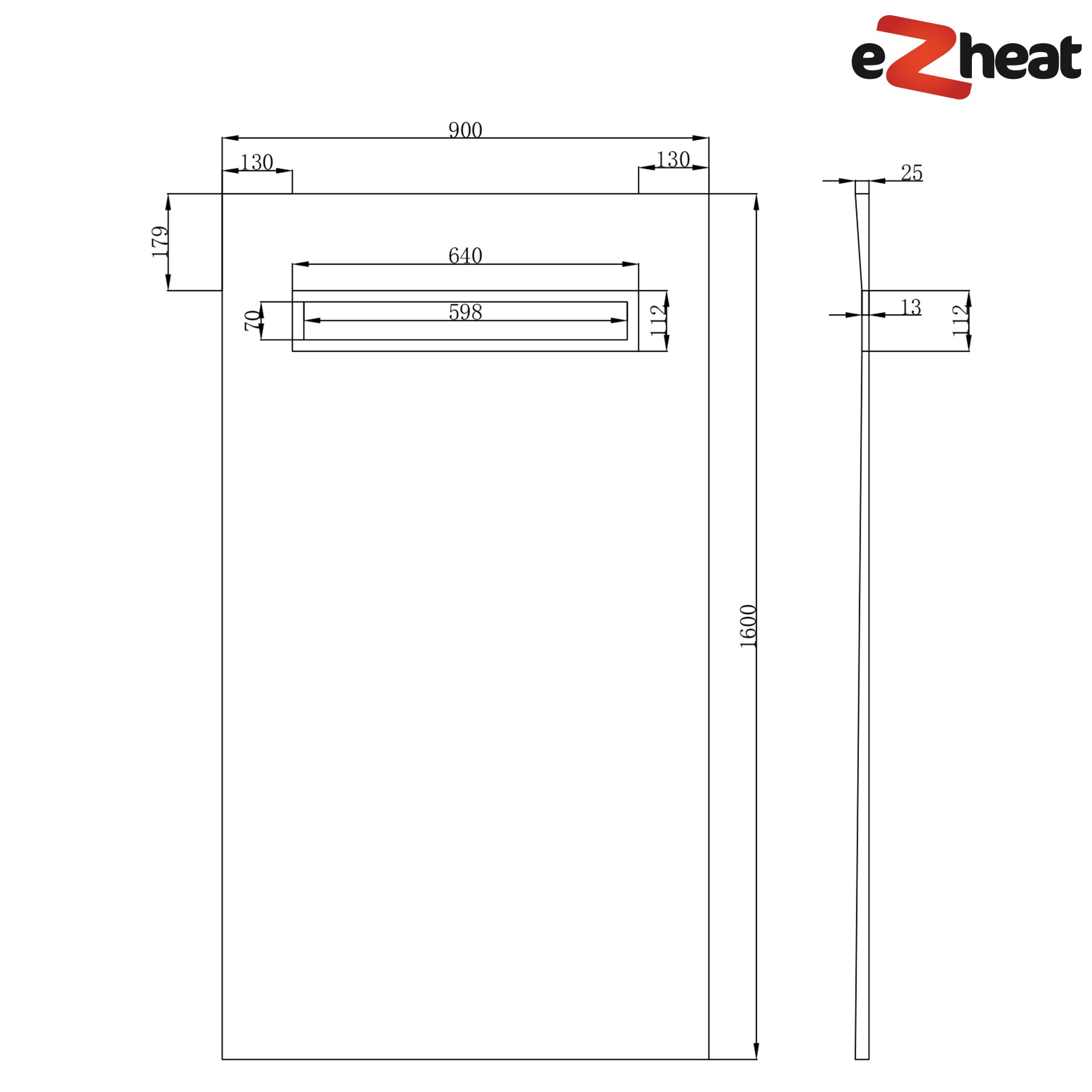 Linear Wetroom Shower Tray with Choice of Grate - Gold