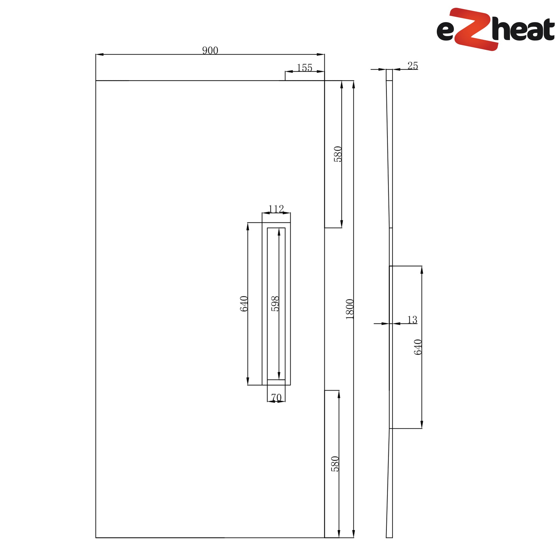 Shower Tray with Linear Drain - Longside Drain Position