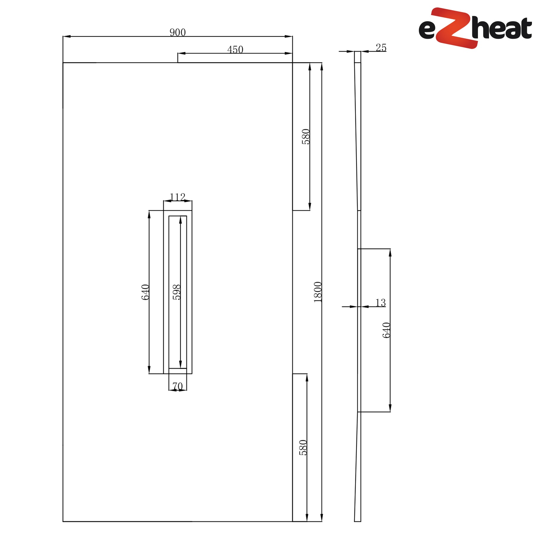 Shower Tray with Linear Drain - Centre Drain Position - Gold