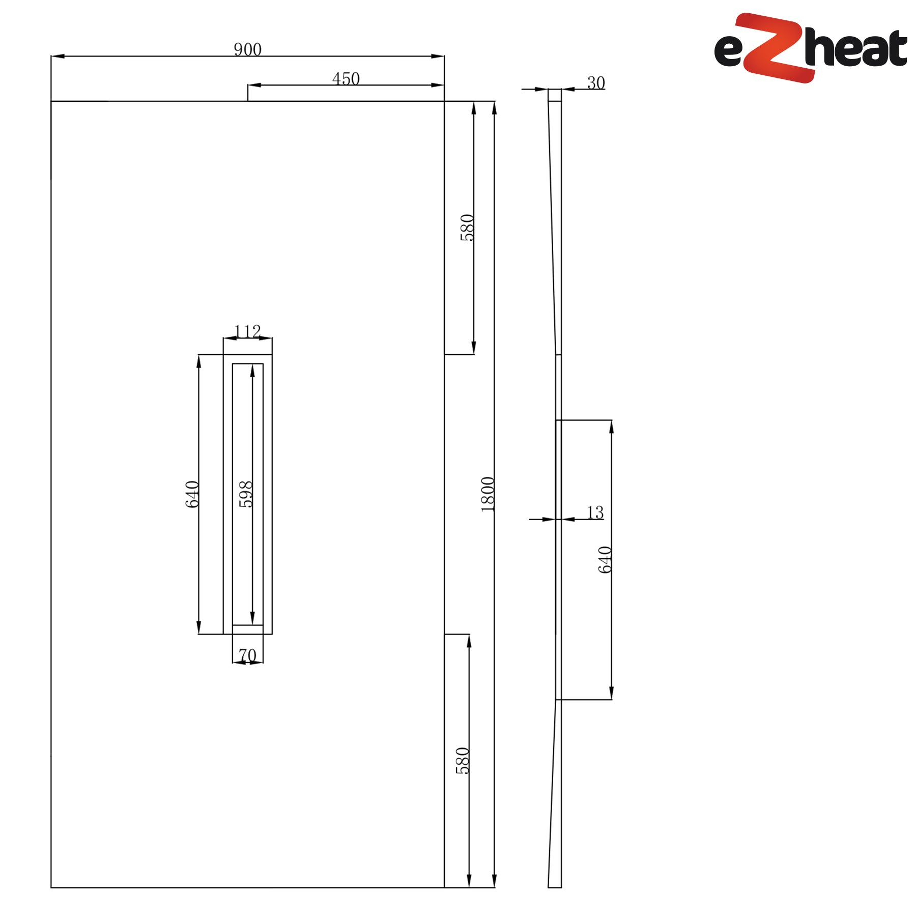 Shower Tray with Linear Drain - Centre Drain Position