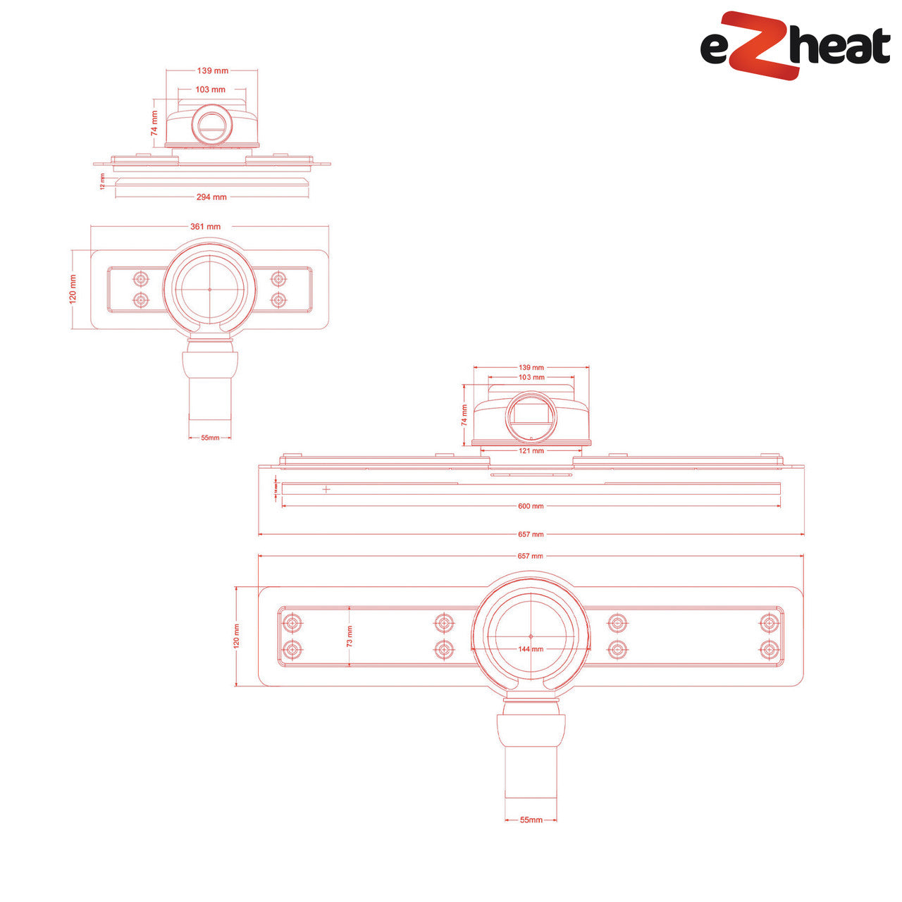 Linear Drain Dimensions