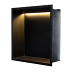 Stainless Steel Slimline 80mm Shower Niches - Matte Black