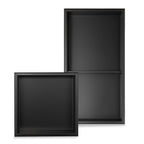 Stainless Steel Slimline 80mm Shower Niches - Matte Black