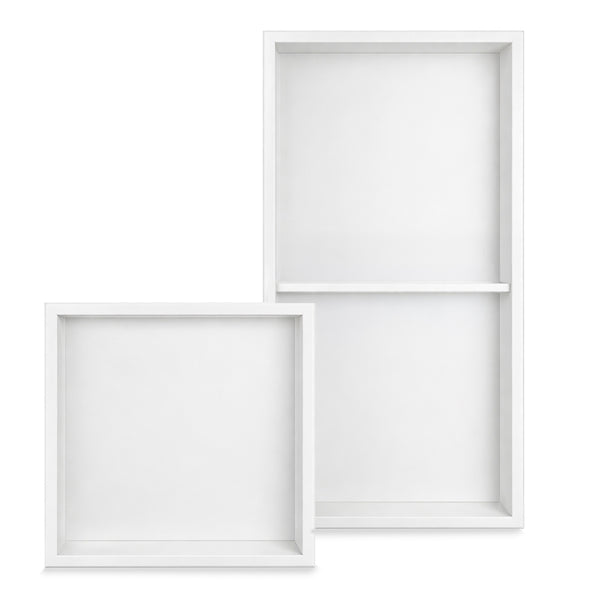Stainless Steel Slimline Shower Niches - White