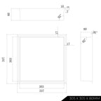 Stainless Steel Slimline 80mm Shower Niches - Satin Gold