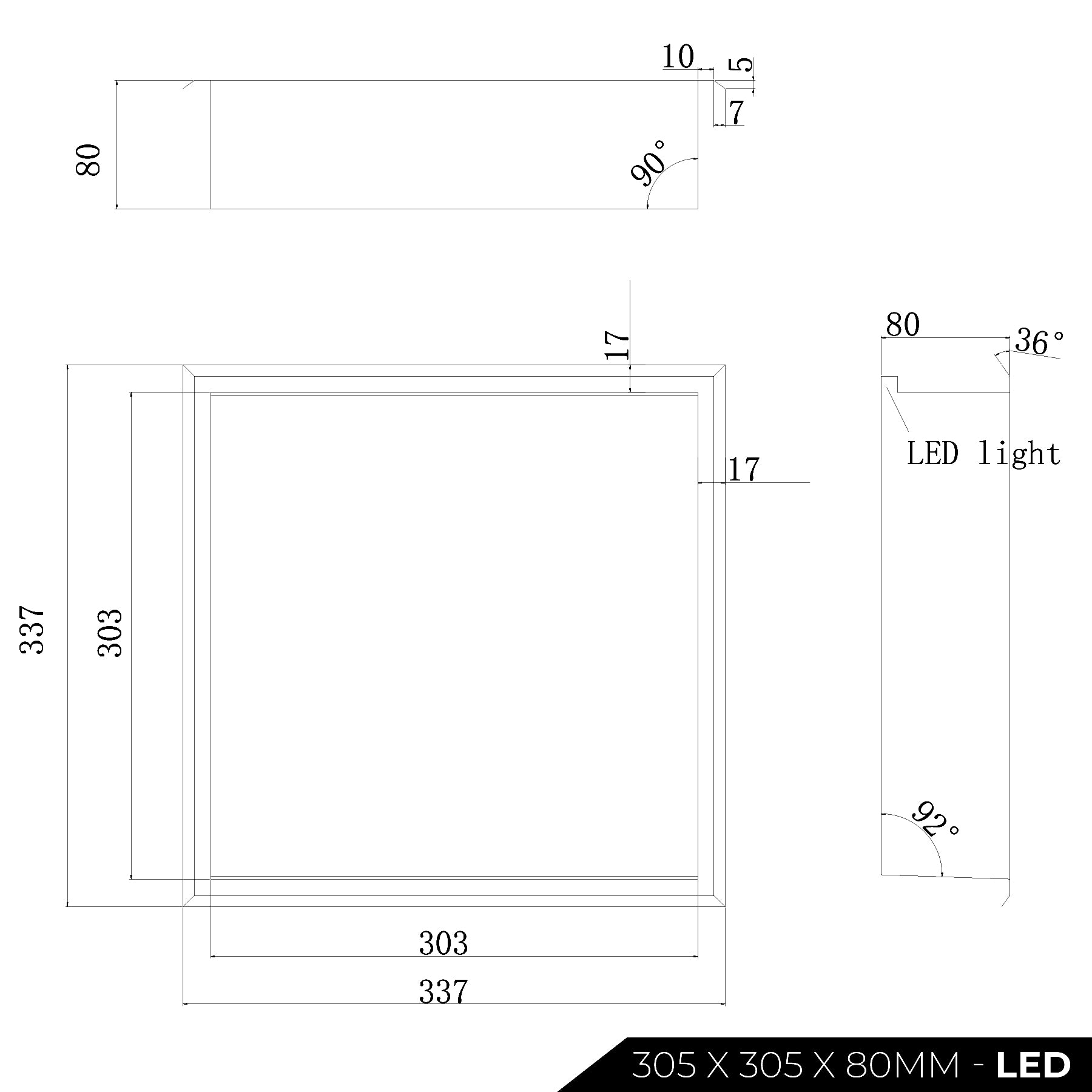 Stainless Steel Slimline 80mm Shower Niches - Satin Gold