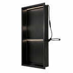 Stainless Steel Slimline 80mm Shower Niches - Matte Black