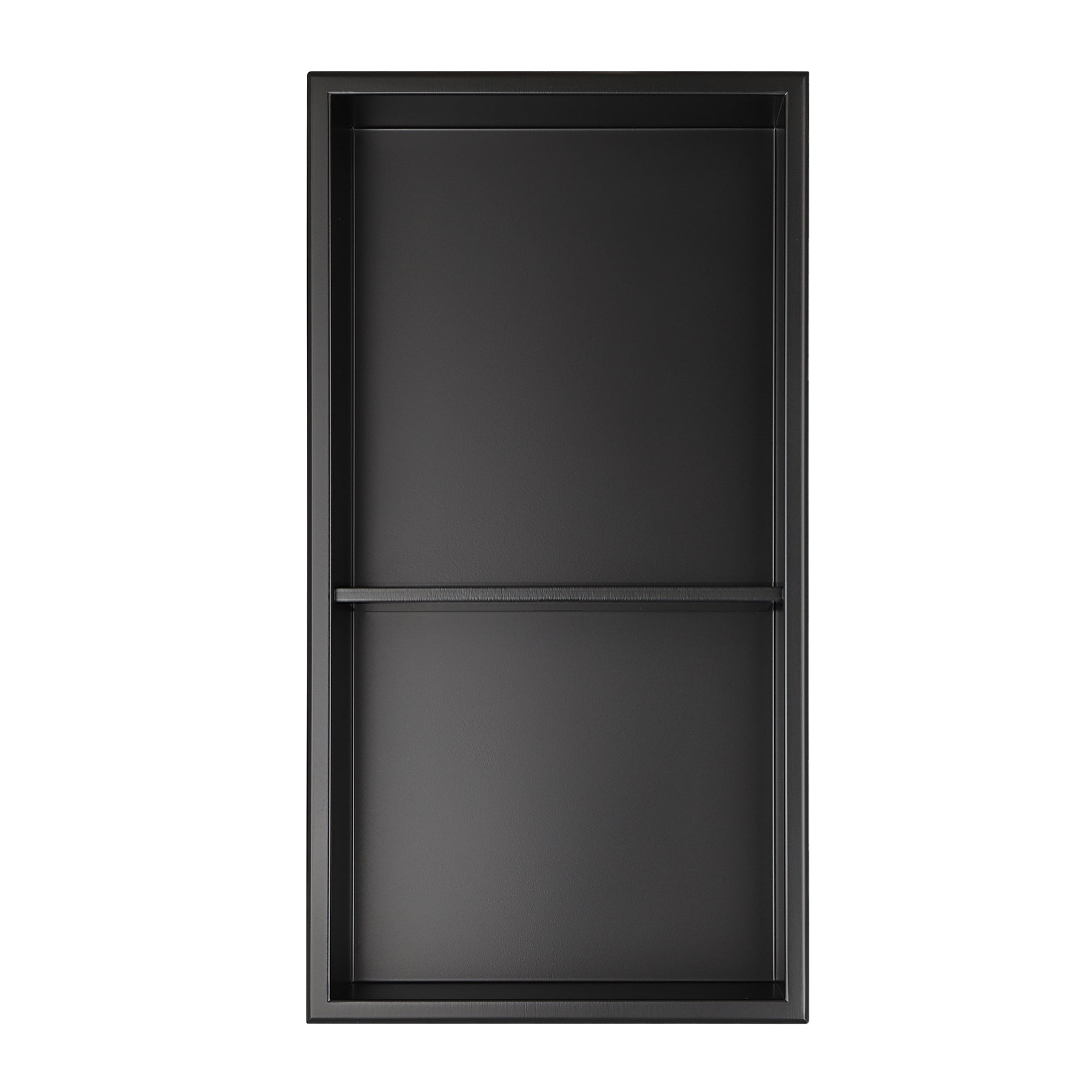 Stainless Steel Slimline 80mm Shower Niches - Matte Black