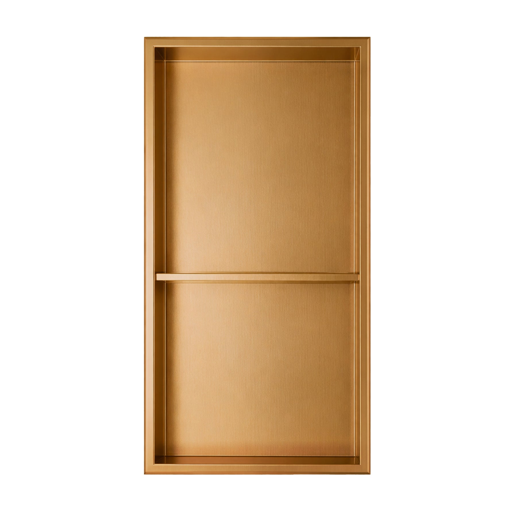 Stainless Steel Slimline 80mm Shower Niches - Satin Gold