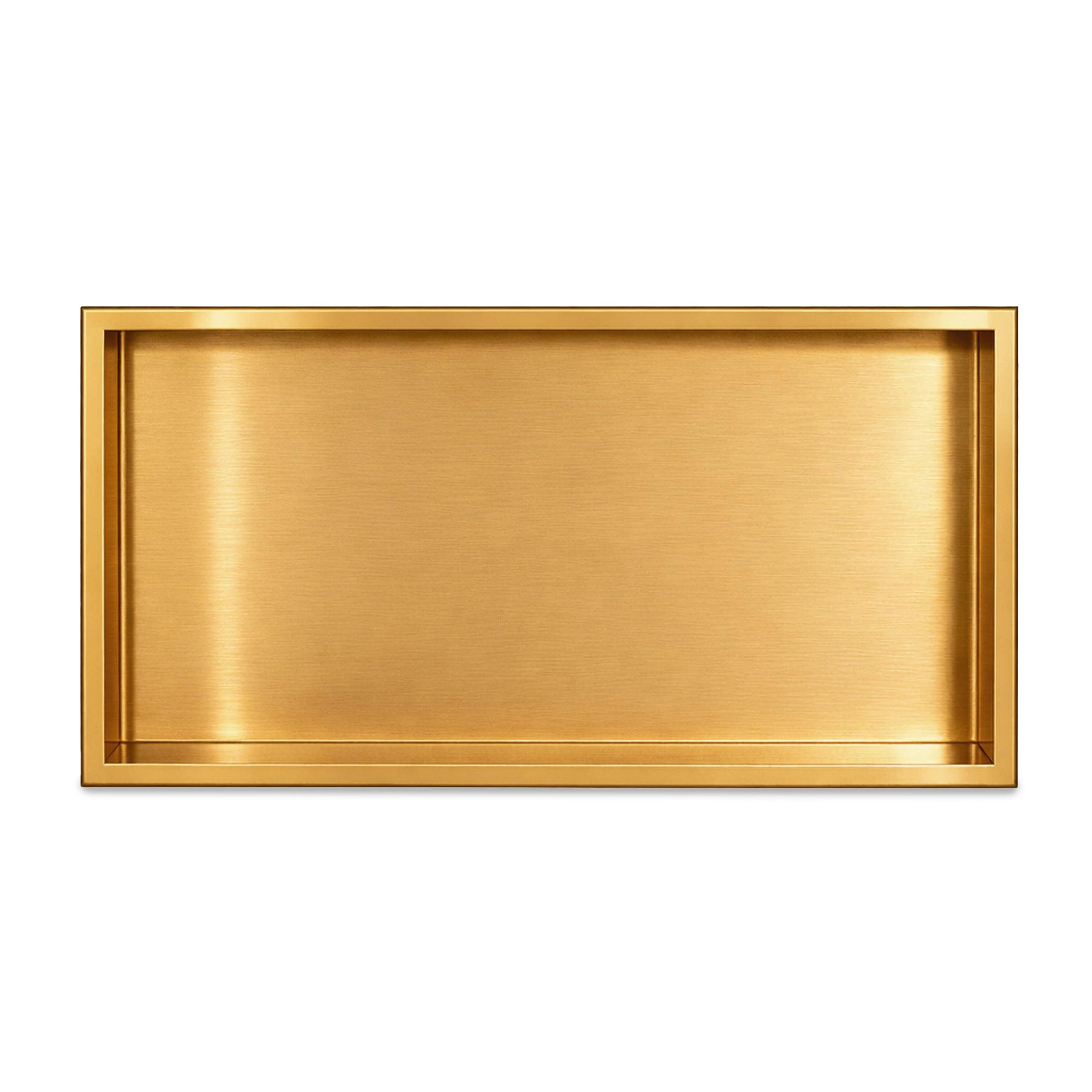 Stainless Steel Slimline 80mm Shower Niches - Satin Gold