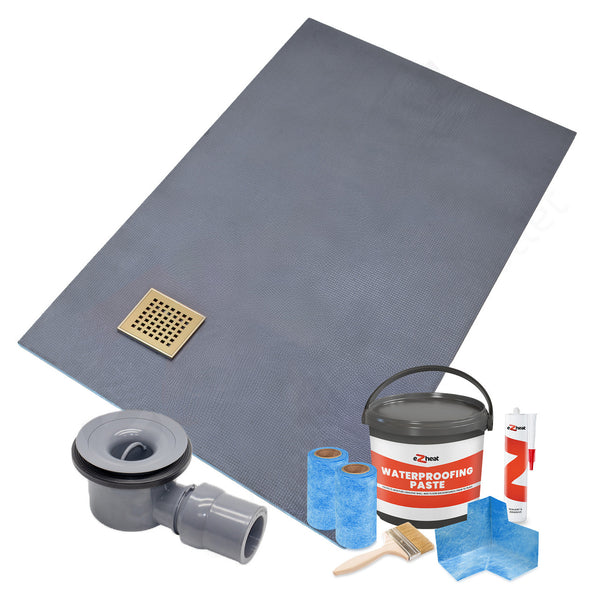 Corner Square-Drain Wet Room Shower Tray Former