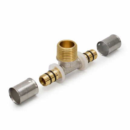 16mm x 1/2" x 16mm Press Male Tee