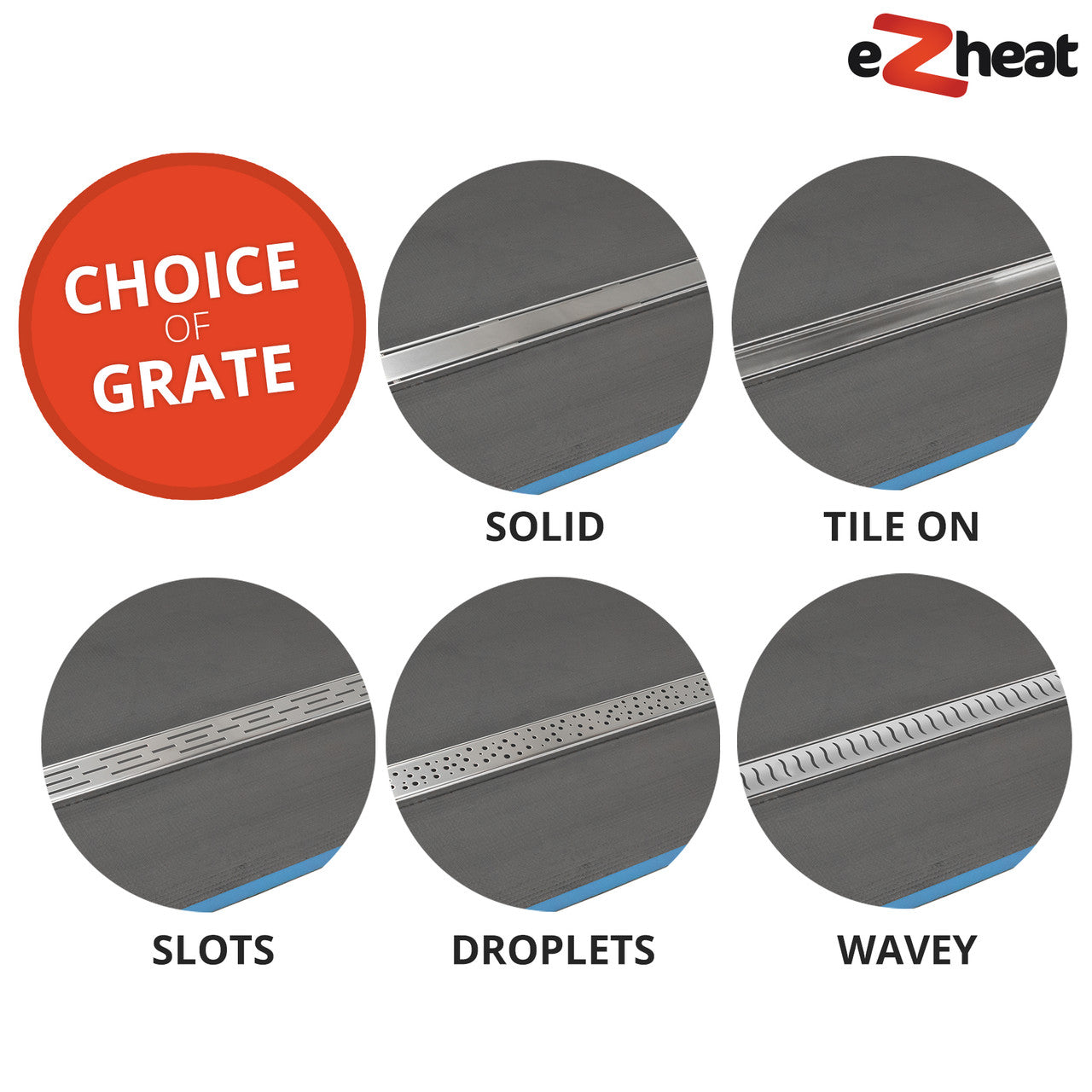 Shower Tray Variation Square Choice of Grates 2021