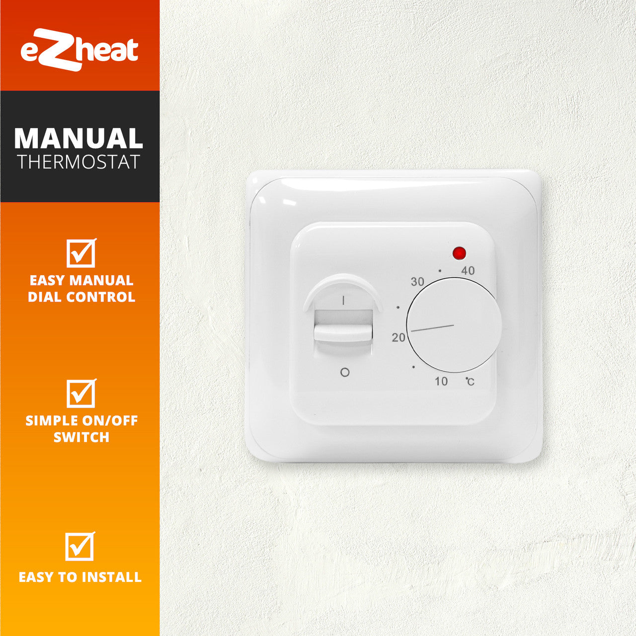 Manual Dial Thermostat for Electric Underfloor Heating