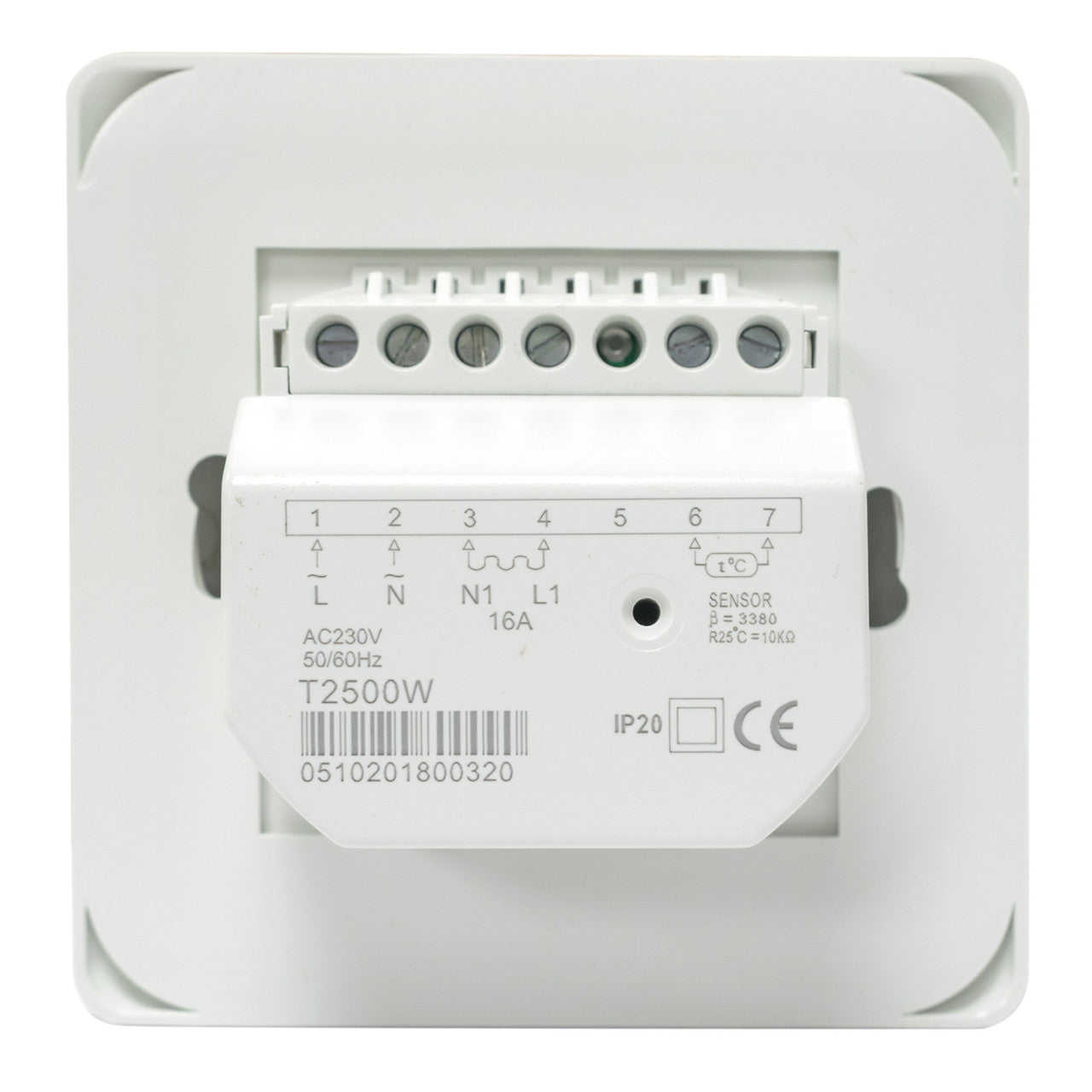 White Manual Thermostat for Underfloor Heating