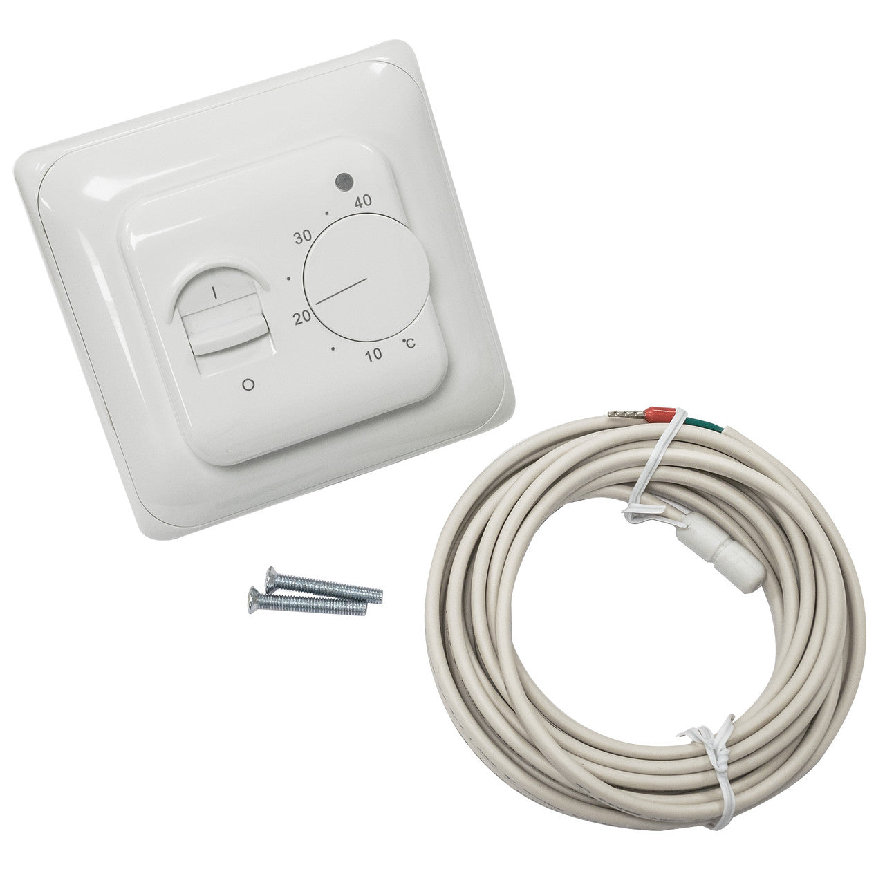White Manual Thermostat for Underfloor Heating