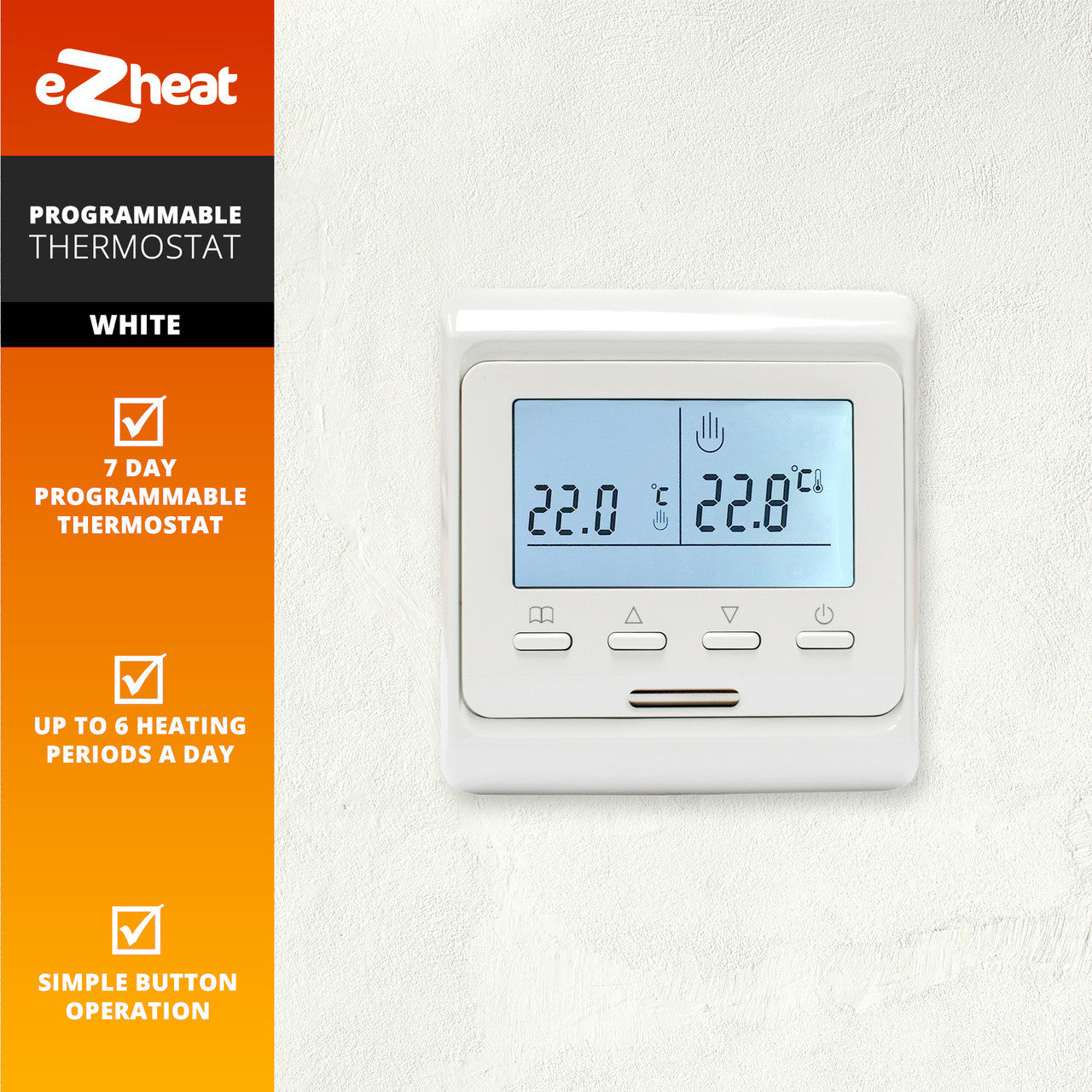 Ezheat Programmable Thermostat for Water Underfloor Heating
