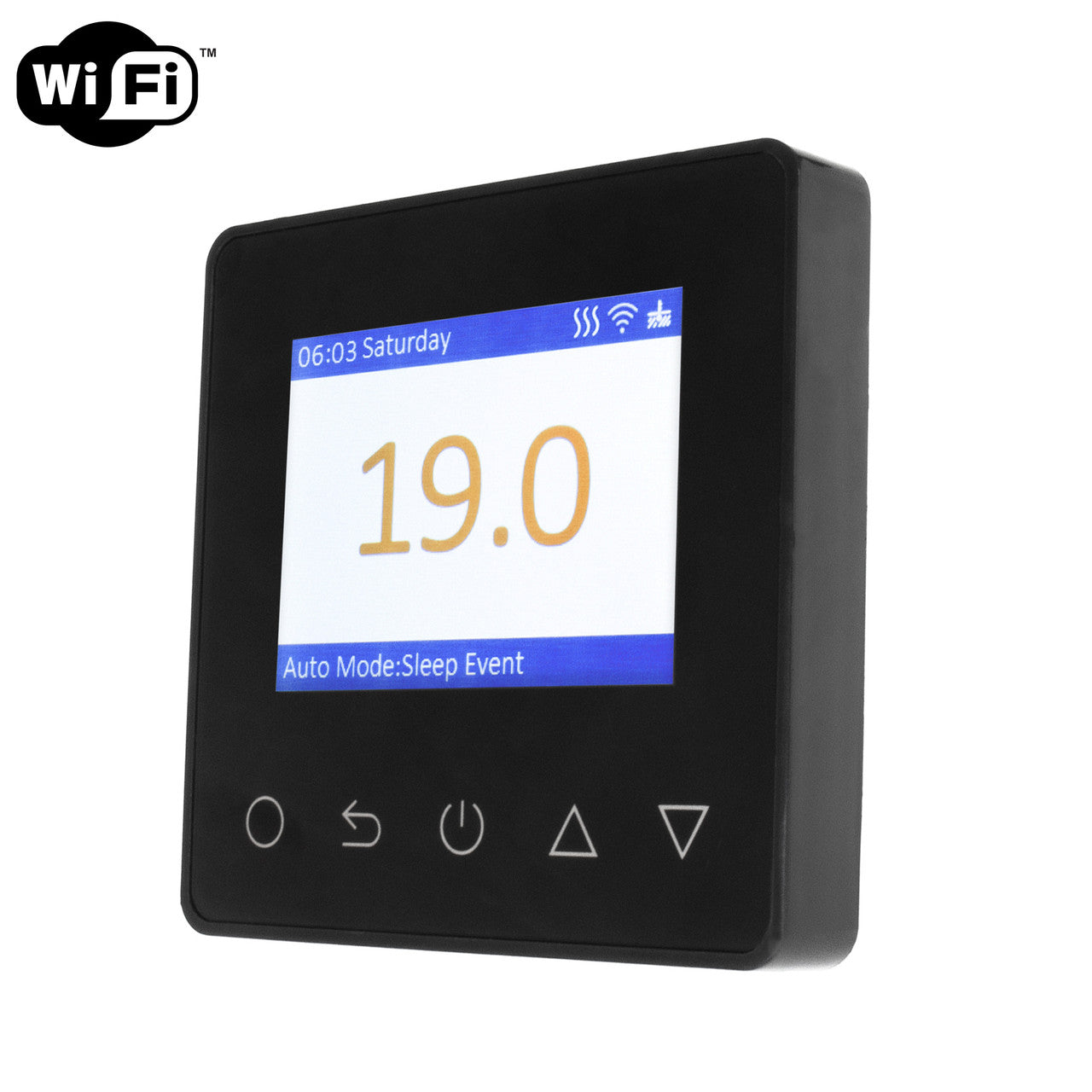 T8400 Black Smart WiFi Underfloor Heating Thermostat 